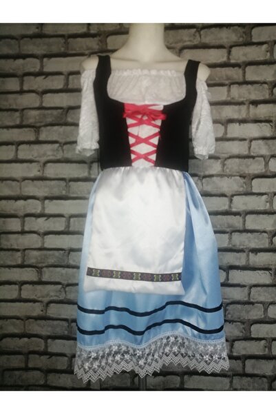 tasarım rengarenk kostüm Bavaria Kostümü Alman Biracı Kız Kıyafeti