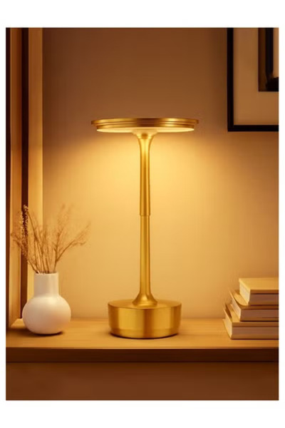 Taimi Rechargeable Wireless,3 Colors Lamp with ,Dimmable Night Light,gold