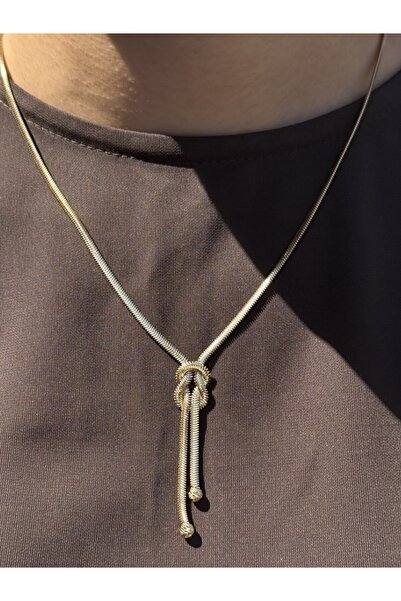 Has Kuyumcum 14 Ayar Altın Balık Sırtı Aşk Düğümü Kolye