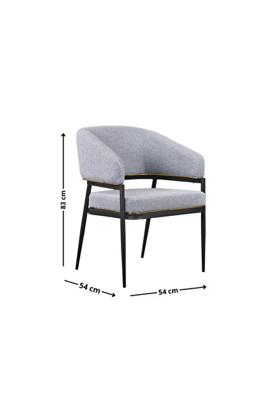 Ebticar Single fabric chair with arms, light gray