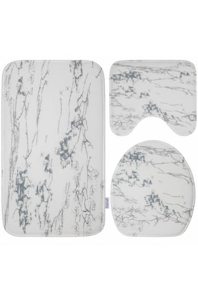 FizioTab Set of 3 FizioTab® Bath Mats, Anti-Slip, White Grey