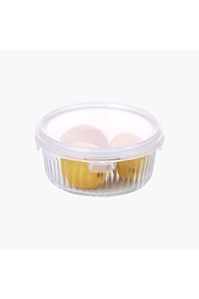 NEOFLAM Wave Lock Round Glass Food Container with Lid, 950 ml Capacity