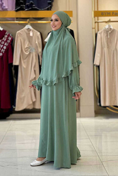 Bym Fashion Sufleli Namaz Elbisesi 6034 Mint