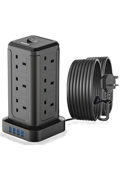 BEPITECH 5-meter 16-In-1 Power Extension Cord Tower