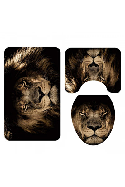 FizioTab Σετ 3 χαλάκια μπάνιου FizioTab, αντιολισθητικά, με σχέδιο λιονταριού