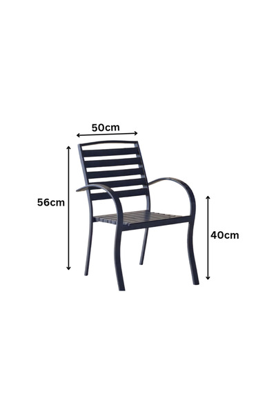 Ebticar Single chair with arms, black color