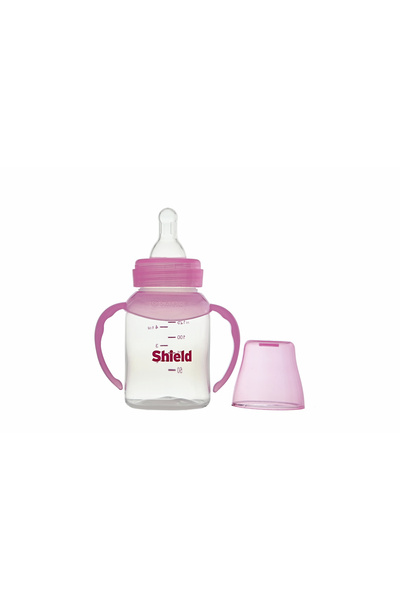 Shield Baby Standardneck Classic Feeding Bottle With Handle, +3m, 125ml - Assorted Color - Pack of 1