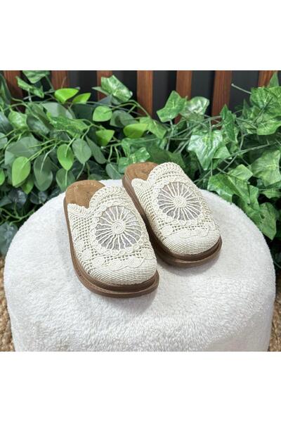 MEY Lace-embroidered net slippers m1708