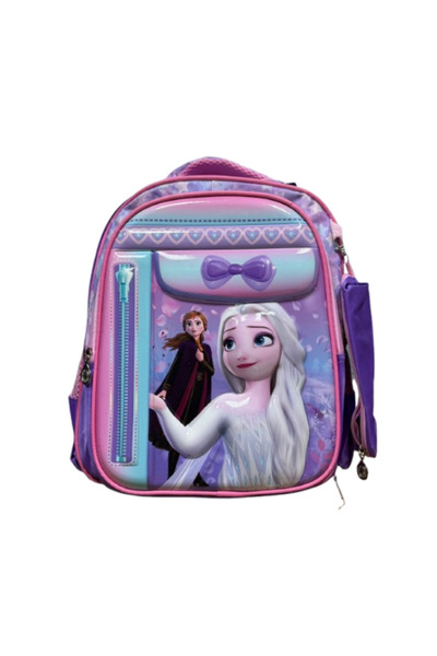 Disney Frozen Girls’ School Backpack – Purple & Pink, Multi-Pocket Design with Comfortable Shoulder Straps