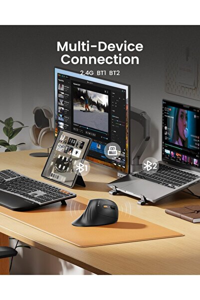 ProtoArc Ergonomic Mouse, EM11 NL Bluetooth Rechargeable Wireless Vertical Mouse