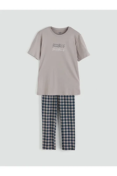 LC Waikiki Standard Pattern Plaid Men's Pajama Set