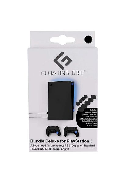 Floating Grip Deluxe Bundle Box Wall Mount Kit for PlayStation 5, Black
