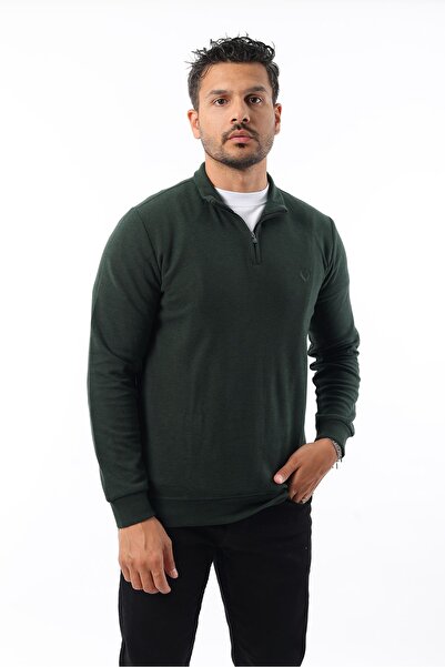 Rodrigo Men's Thessaloniki 100% Cotton Stand Collar Half Zip Sweatshirt