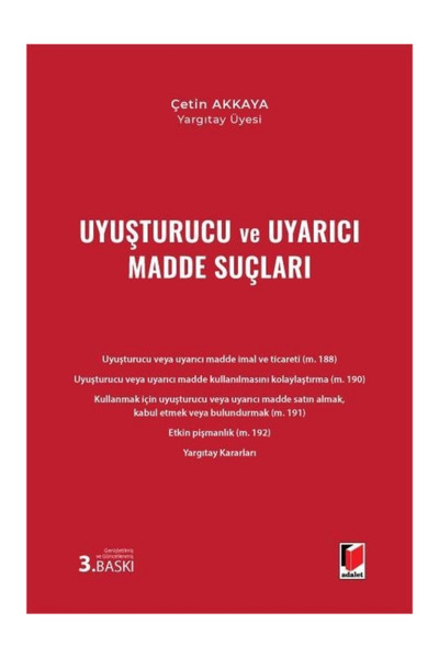 Adalet Yayınevi Uyuşturucu ve Uyarıcı Madde Suçları/ÖZEL BASKILI KRAFT DEFTER...