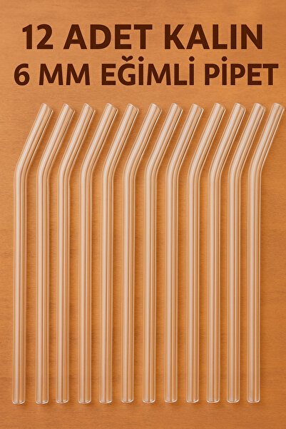 İnterlife 12 Pcs Glass Pipettes Trend Model Super Quality Slanted Heat Resistant Pipettes