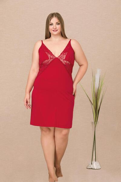 tarzımsüper Women's Large Size Comfort Model Cotton Nightgown-8730