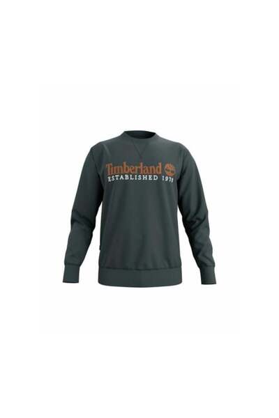 Timberland Established 1973 Embroidered Logo Crew N Men's Green Sweatshirt Tb0A2Feq3171