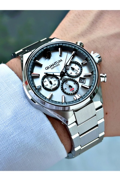 Quantum Functional 10 Atm Silver Color Sapphire Glass Steel Cord Steel Case Men Wristwatch 1202.330Mr