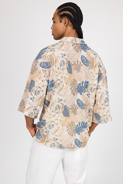 İLKCET MODA Πουκάμισο με ψηφιακό σχέδιο με μισό μανίκι