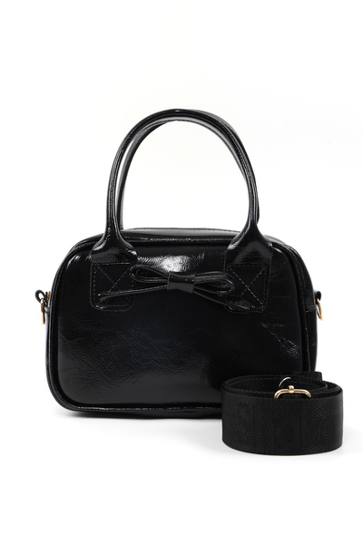 SHAKA Τσάντα χειρός, χεριού και ώμου με ρυτιδωτή υφή, μαύρο Shk217, από συνθε...