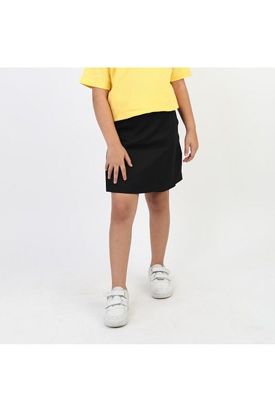 SLOBODA Girl's Ribbed Lace Black Shorts Skirt School Skirt