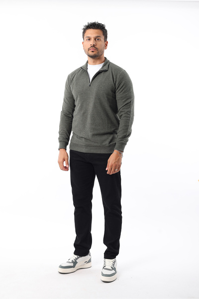 Rodrigo Men's Thessaloniki 100% Cotton Stand Collar Half Zip Sweatshirt