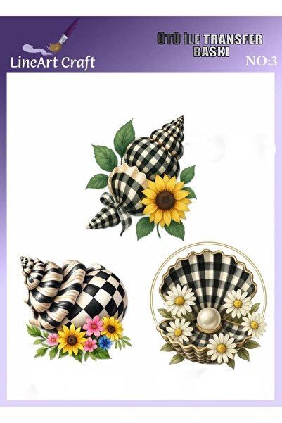 LİNEART Ütü ile Yapışan Kumaş Baskı, Kumaş Dekopaj, KD3, 20x20cm