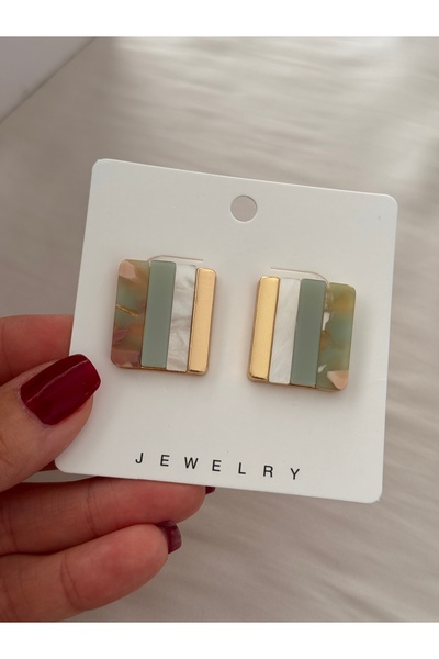 HERCY Colorful Square Gold Earrings |   Colorfast Imported Earrings