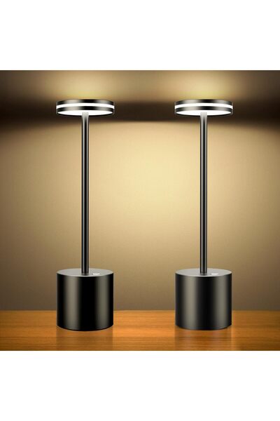 Taimi Pack of 2 Wireless LED Table Lamp Rechargeable,Battery USB,3 Level Brightness,Restaurant,Bedroom