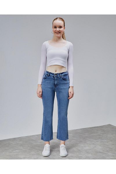 Butik Cut-Limed Lycra Jean Pants