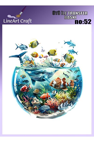 LİNEART Ütü ile Yapışan Kumaş Baskı, Kumaş Dekopaj, KD52, 20x20cm