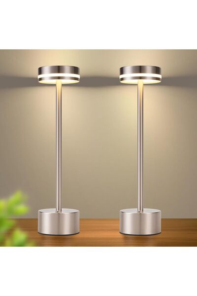 Taimi Pack of 2 Wireless LED Table Lamp Rechargeable,Battery USB,3 Level Brightness,Restaurant,Bedroom