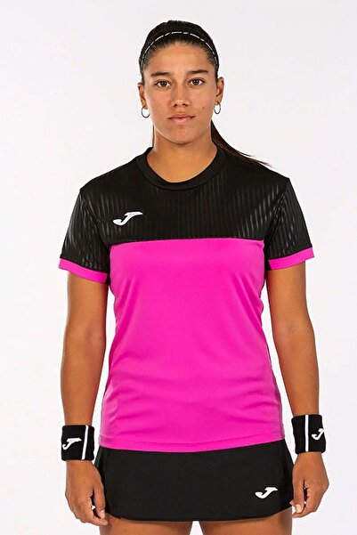 Joma Women's Football Match Jersey Montreal Short Sleeve Fluor Pink Black 901644.030
