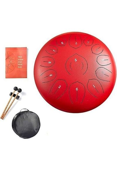 MegArya Steel Tongue Drum In Red Finish
