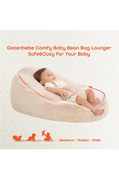 Gezenbebe Baby Bean Bag & Seated Support Pillow | Baby Tummy Time Pillow Support for Newborns and Older Babies