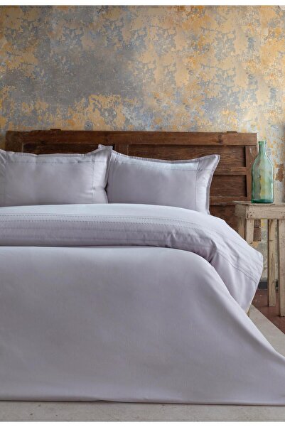 Apricitas HOME Double Runa Gray Satin Duvet Cover Set