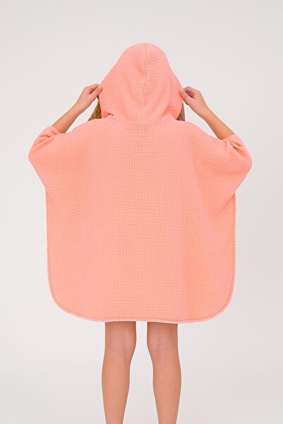 serenıa Lino 4 στρώσεων Muslin Poncho Salmon 6/8