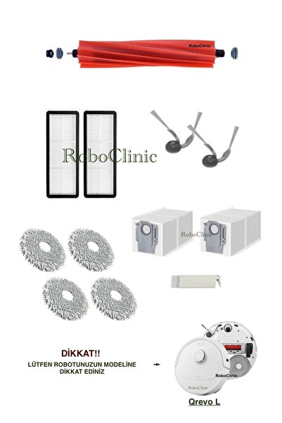 Roboclinic Roborock Qrevo L Robot Süpürge Uyumlu Yedek Toz Torba, Fırça, Hepa...