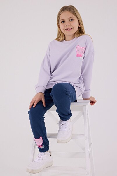 HAUSEkids 2-8 Years Lucky Cat Girl's Suit-Lilac