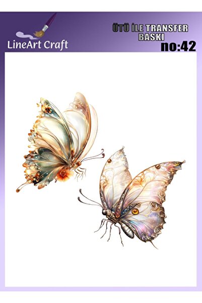 LİNEART Ütü ile Yapışan Kumaş Baskı, Kumaş Dekopaj, KD42, 20x20cm