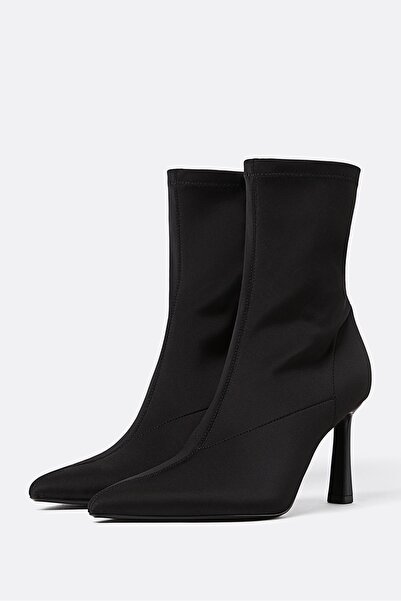 Stradivarius Fabric ankle boots with stiletto heel