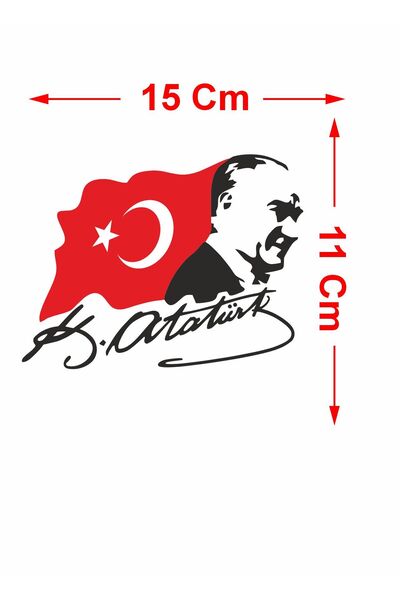 stickerusta Ataturk Sticker Mustafa Kemal Ataturk the Heroic Chief and Turkish Flag Car Auto Motorcycle Sticker 00388