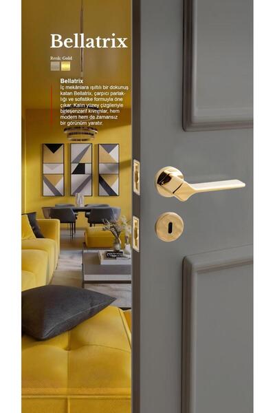 alastore Bellatrix (wc mandallı) - Oda Kapı Kolu Kare Rozetli Sağ Sol Uygun İç Ev Kapısı Kol Kolları-z102g