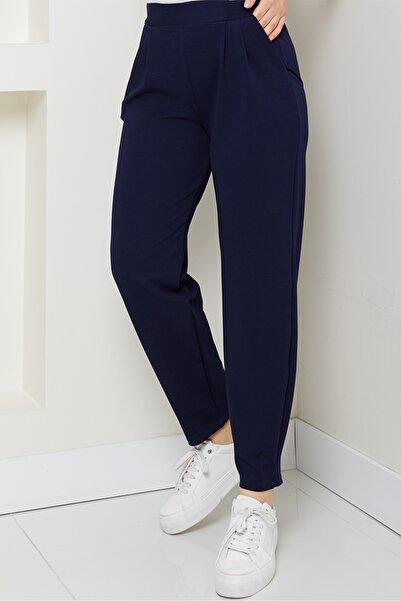 Bestenur Elenor Cepli Havuç Pantolon 1584 - Lacivert