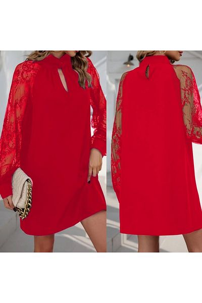 Masspera Women's Long Sleeve Drop Detail Sandy Mini Dress