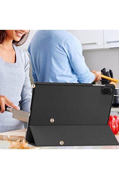 SKYDDAR INNOVATION Husă pentru tabletă Honor Pad X8a, cu suport multi-unghi, FoldPro, neagră, set cu autocolant