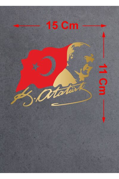 stickerusta Ataturk Sticker Mustafa Kemal Ataturk the Heroic Chief and Turkish Flag Car Auto Motorcycle Sticker 00388