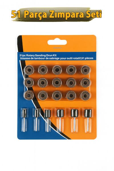 chrome 51 Parça Zımparalama Seti Ahşap Zımpara Seti Dremel Gravür Uc