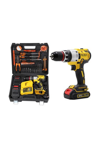 De Bolt Cordless drill with 13mm steel head and speed control