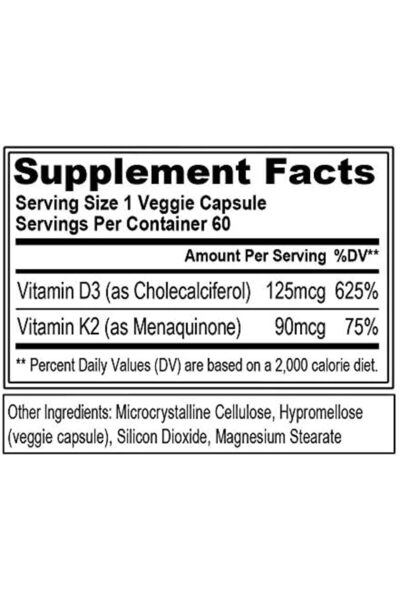 Evlution Nutrition, Vitamin D3 + K2, 60 Capsules
